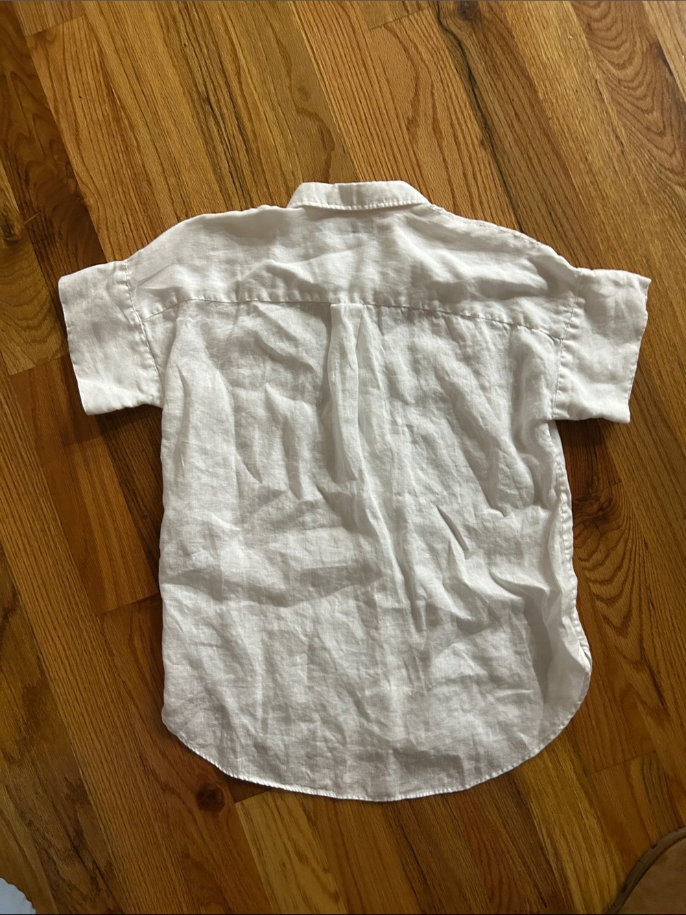 Ralph Lauren Black Label White Short-Sleeve Linen Button-Down Shirt - Picture 4 of 4